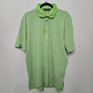 POLO GOLF Ralph Lauren‎ Interlock Light Green stripe polo shirt, L